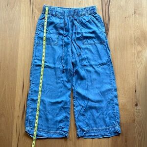 Denim chambray wide leg pant